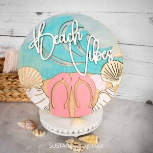 Beach Vibes Summer Sign (SVG Cut File) (L0029)