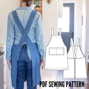 Casual Cross Back Apron Sewing Pattern (Pattern PDF File) (S7013)