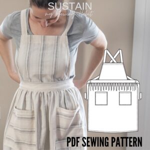 Gathered Pinafore Apron Sewing Pattern (PDF Pattern File) (S7017)