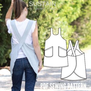 Cross Back Apron with Round Neck Sewing Pattern (PDF Pattern File) (S7002)
