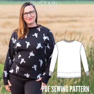 Women's Crew Neck Top Sewing Pattern US S,M,L,XL (PDF Pattern File) (S2008)