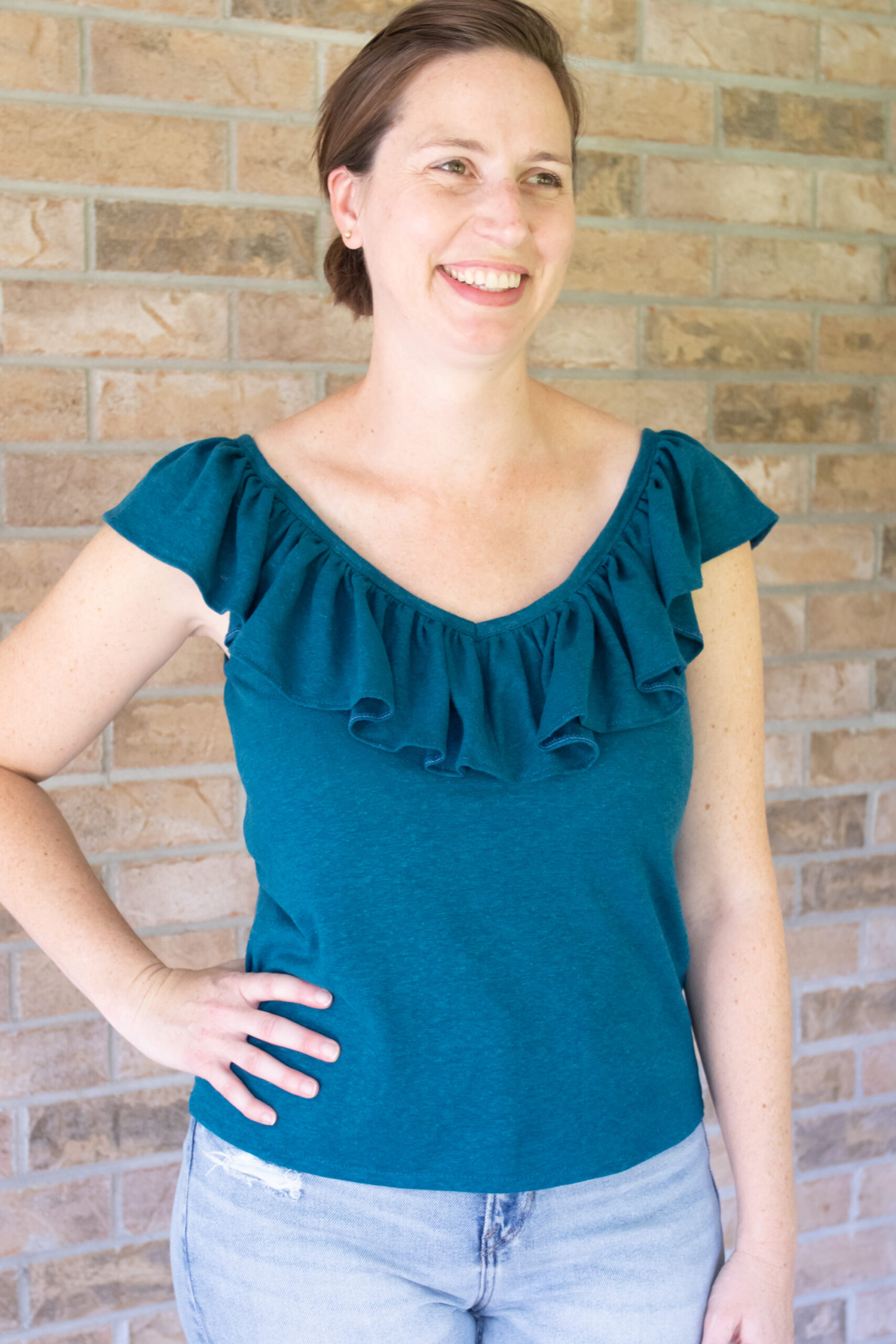 Ruffled Top Sewing Pattern US S-XL (Pattern File) (S2010) - Image 2