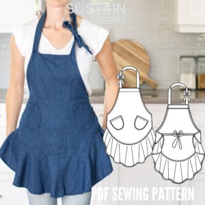 Ruffled Apron Sewing Pattern (PDF Pattern File) (S7003)