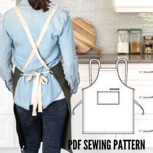 Stylist Apron with Overlapping Back Straps Sewing Pattern (PDF Pattern File) (S7004)