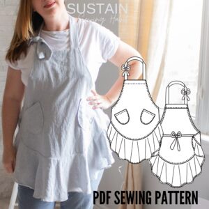 Ruffled Plus Size Apron Sewing Pattern (PDF Pattern File) (S7003P)