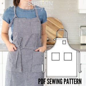 Classic Kitchen Apron Sewing Pattern (Pattern PDF File) (S7005)