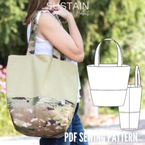 Large Tote Bag Sewing Pattern (PDF Pattern File) (S5002)