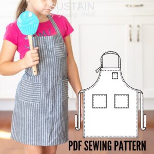 Kids Apron Sewing Pattern | 3 Sizes (PDF Pattern File) (S7005Y)