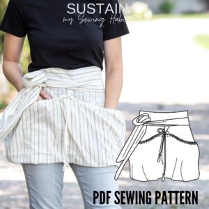 Bustled Half Apron Sewing Pattern (PDF Pattern File) (S7006)
