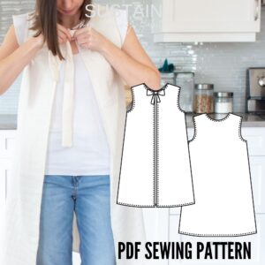 Pinafore Apron Sewing Pattern (PDF Pattern File) (S7008)