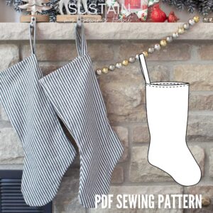 Simple Christmas Stocking Sewing Pattern (PDF Pattern File) (S9003)