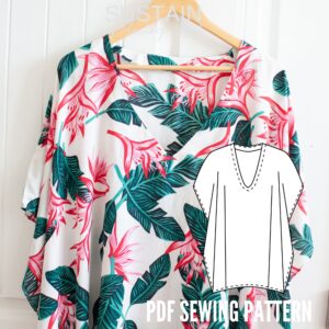 Deep V Swim Coverup Sewing Pattern (PDF Pattern File) (S6002)