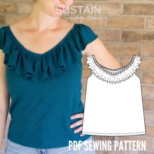 Ruffled Top Sewing Pattern US S-XL (Pattern File) (S2010)