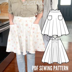 Circle Skirt Apron Sewing Pattern (PDF Pattern File) (S7027)