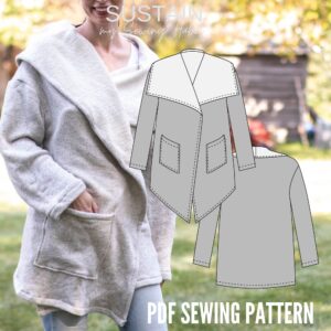 Oversized Wrap Cardigan Sewing Pattern (PDF Pattern File) (S2003)