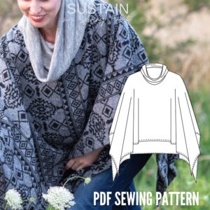 Cowl Neck Poncho Sewing Pattern (PDF Pattern File) (S2004)