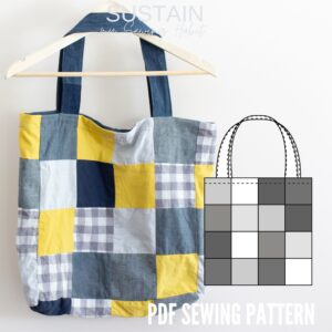 Patchwork Tote Bag PDF Sewing Pattern (PDF Pattern File) (S5004)