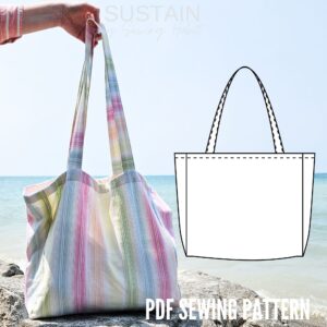 Beach Bag PDF Sewing Pattern (PDF Pattern File) (S5005)