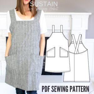 Cross-Back Apron Sewing Pattern (PDF Pattern File) (S7001)