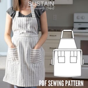 Retro Pleated Apron Sewing Pattern (PDF Pattern File) (S7011)