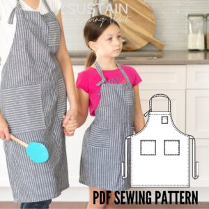 Mommy and Me Matching Apron Sewing Patterns (PDF Pattern File) (S7005/7005Y)