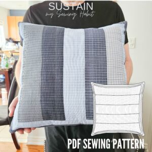 Quilted Patchwork Throw Pillow Sewing Pattern (PDF Pattern File) (S9007)